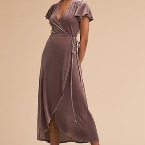 BHLDN Thrive Velvet Dress in Dusty Rose